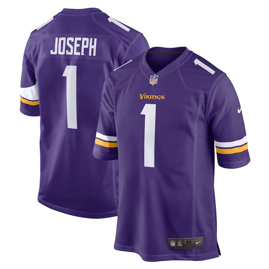 Men Minnesota Vikings #1 Greg Joseph Nike Purple Game NFL Jersey->minnesota vikings->NFL Jersey